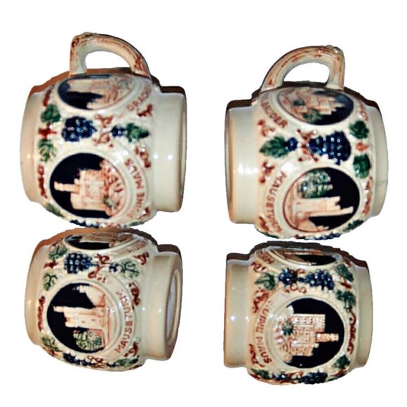 Gerz German Castle 4 Coffee Mugs Tartarian German Made - Picture 5 of 8